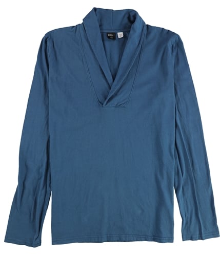 BDG Womens Solid Split-Neck Pullover Blouse blue S