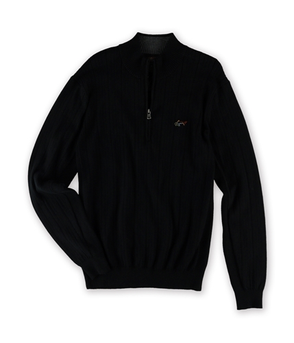 Greg Norman Mens Ribbed 1/4 Zip Pullover Sweater black M