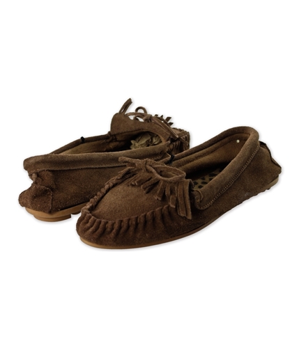 Aeropostale Womens Leather Moccasin Slippers brown 10