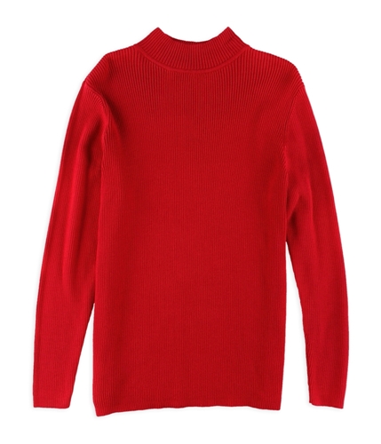 Karen Scott Womens Solid Ribbed Pullover Sweater red 0X