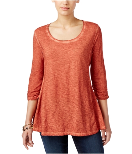 Style&co. Womens Solid Knit Blouse orange XL