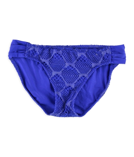 Becca Womens Crochet Bikini Swim Bottom bluegold M