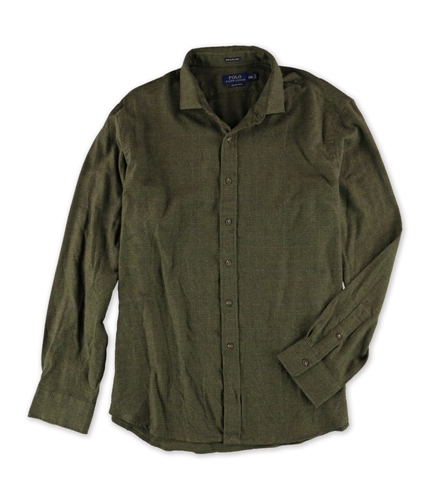 Ralph Lauren Mens Plaid Flannel Button Up Shirt olive 2XL