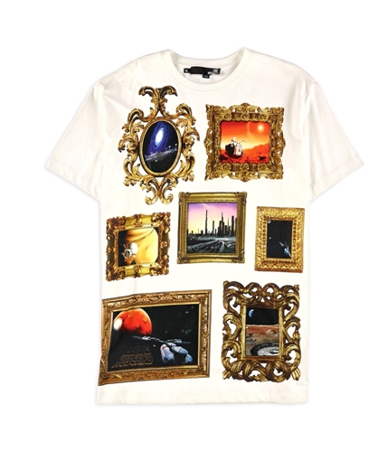 Love Moschino Mens Ribbed Graphic T-Shirt multi XL