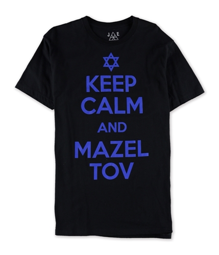 Jem Mens Keep Calm And Mazel Tov Graphic T-Shirt blackblue L