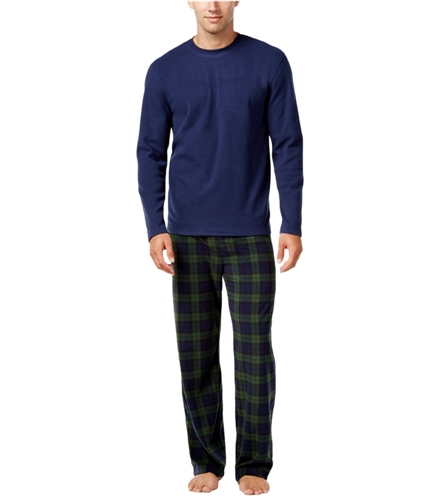 Club Room Mens Blackwatch Faux-Fleece Pajama Sleep T-shirt blue XL