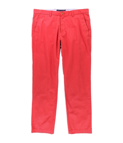 Tommy Hilfiger Mens Custom Fit Printed Casual Chino Pants pinkyorange 36x32