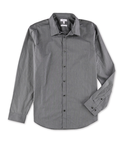 Calvin Klein Mens Non-Iron Infinite Cool Striped Button Up Shirt grey L