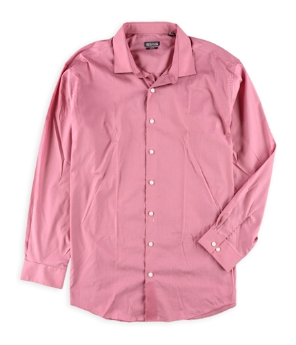 Kenneth Cole Mens Slim Button Up Dress Shirt pink 18