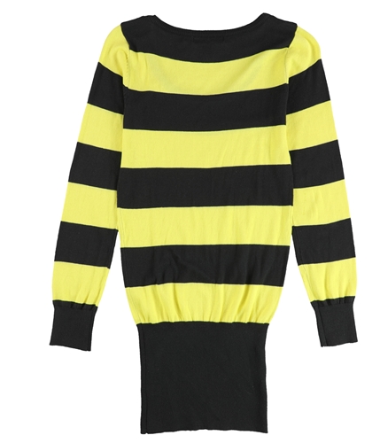 Active Basic Womens Striped Pullover Sweater blkylw L