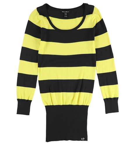 Active Basic Womens Striped Pullover Sweater blkylw L