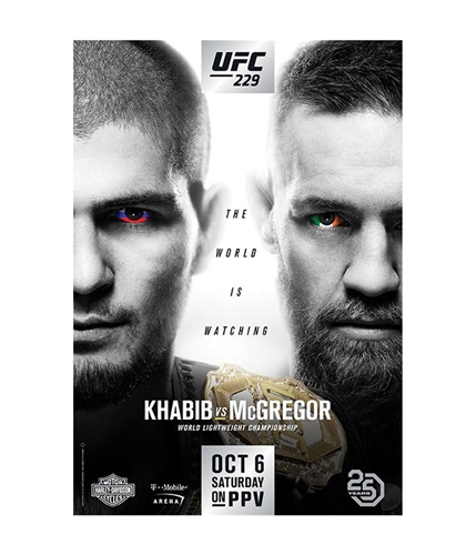 UFC Unisex 229 Oct 6 Saturday Official Poster foil One Size