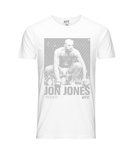 UFC Mens Jon Jones "Bones" Graphic T-Shirt white S