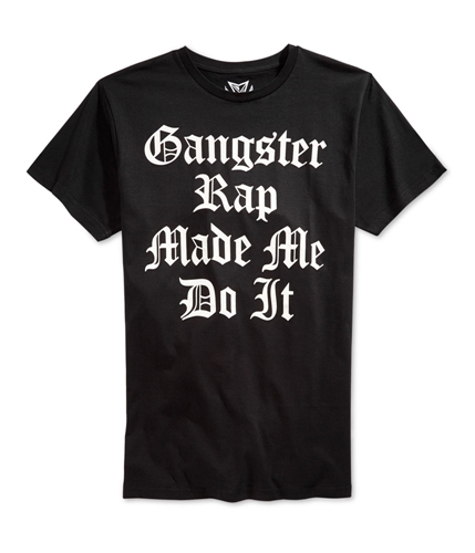Univibe Mens Gangster Rap Graphic T-Shirt blk S