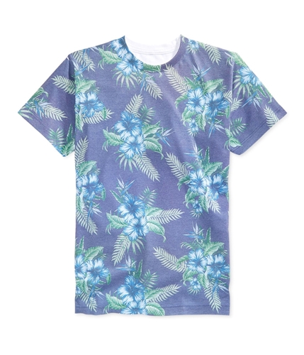 Univibe Mens Vacay Floral Graphic T-Shirt blu 2XL