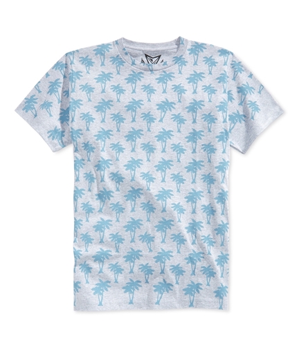 Univibe Mens Palm Tree Graphic T-Shirt bluegrey L