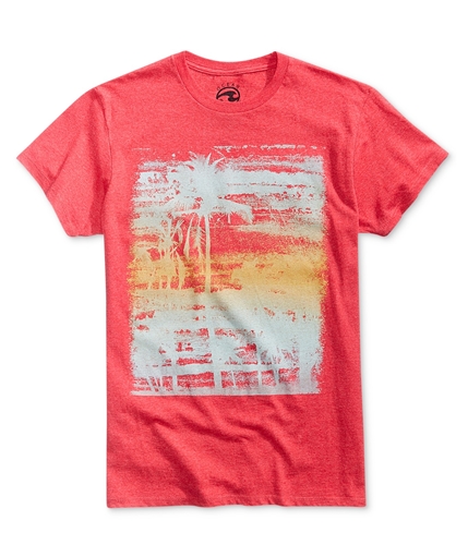 Univibe Mens Palm Tree Vibes Graphic T-Shirt redhtr S