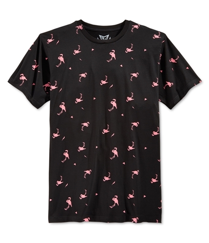 Univibe Mens Flamingo Lingo Graphic T-Shirt blk S