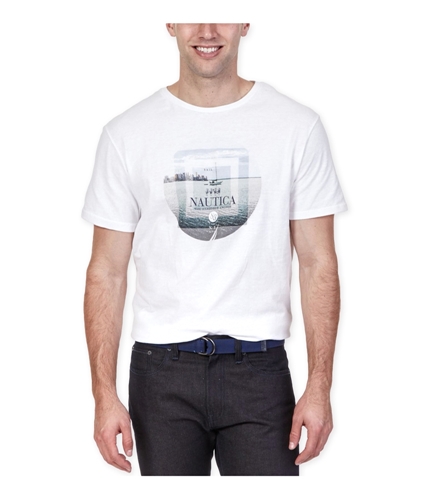Nautica Mens Harbor Graphic T-Shirt brightwht S
