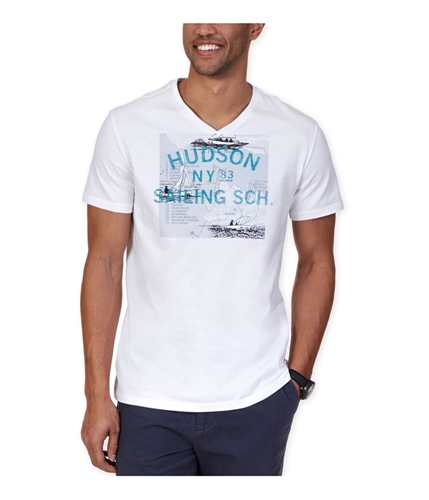 Nautica Mens Sailing School Graphic T-Shirt brightwhite S