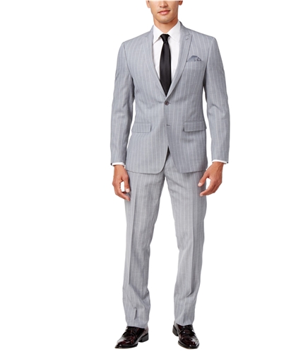 Tallia Mens Peak Two Button Formal Suit silver 40/Unfinished