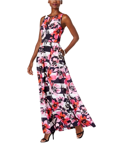 Vince Camuto Womens Striped Floral Maxi Dress pmu 8