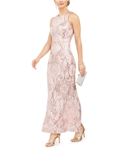 Vince Camuto Womens Sequin Gown Dress pink 6