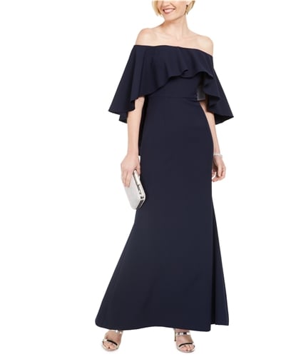 Vince Camuto Womens Solid Gown Dress navy 2