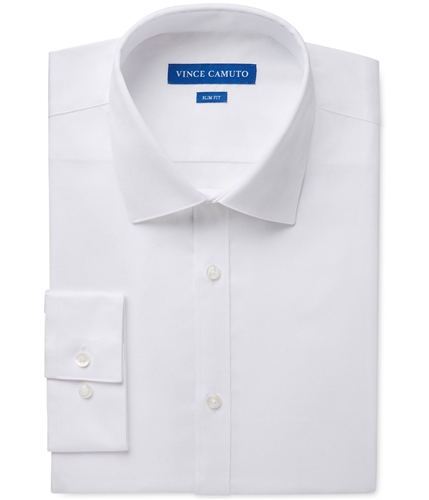 Vince Camuto Mens Basic Button Up Dress Shirt whitesateen 17.5