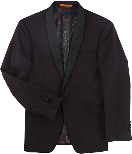 Tallia Mens Twill Two Button Blazer Jacket burgundy 40