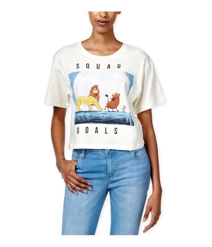 Disney Womens Squad Goals Cropped Graphic T-Shirt ivory XS