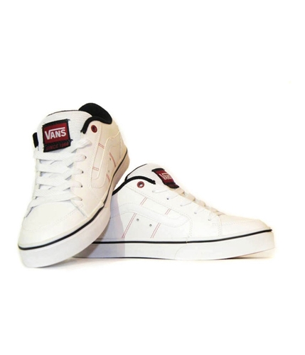 Vans Mens Transistor Leather Skateshoes Sneakers whiteblack 6.5