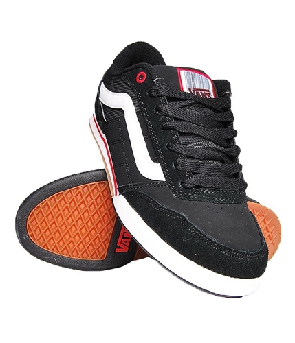 Vans Mens Wylie Canvas Suede Low Skate Sneakers blackredwhite 7.5