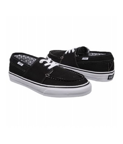 Vans Mens Hull Low Canvas Skate Sneakers blackwhitewhite 10.5
