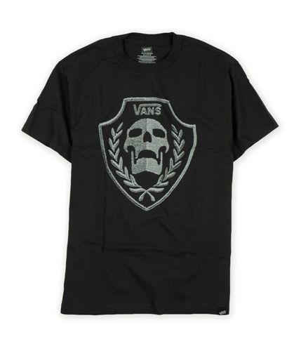 Vans Mens Skull On Laurel Shield Graphic T-Shirt black S