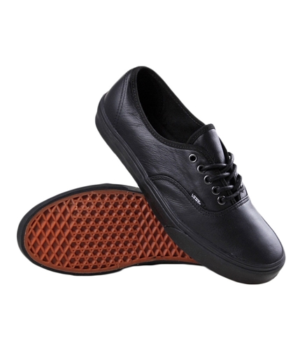 Vans Unisex Authentic Italian Leather Sneakers blackblack M10.5 W12