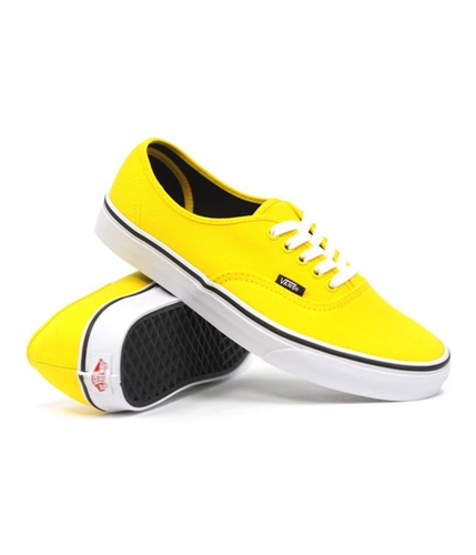 Vans Mens Authentic Lo Top Skate Sneakers lemonchromeblack 10.5