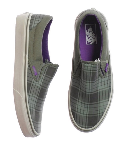 Vans Unisex Classic Slip-on Sneakers customplaidpwtrpurpl M9 W10.5