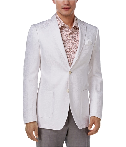 Tallia Mens Tonal Two Button Blazer Jacket white 36
