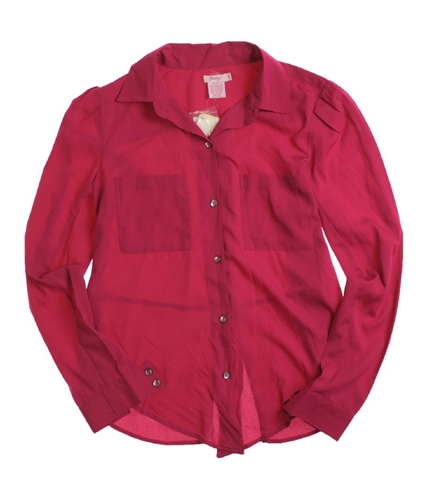 Fourty's Womens Solid Button Up Shirt 61 S