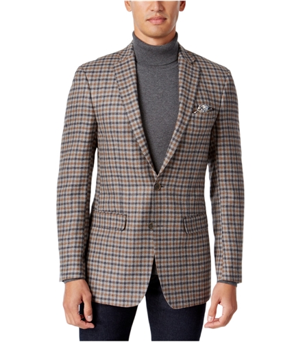 Tallia Mens Wool-Blend Check Sport Coat mediumgrey 50