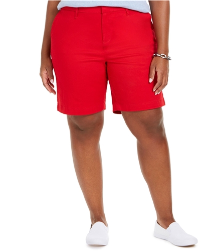 Tommy Hilfiger Womens Solid Casual Walking Shorts red 16W