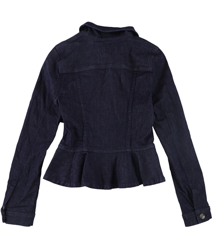 GUESS Womens Ruffle Jean Jacket blue XS