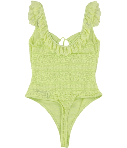 GUESS Womens Daisy Lace Thong Bodysuit Jumpsuit lime S