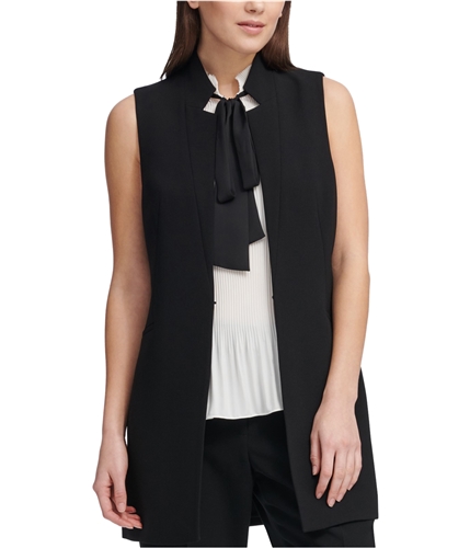 DKNY Womens Notched-Lapel Blazer Jacket black 4