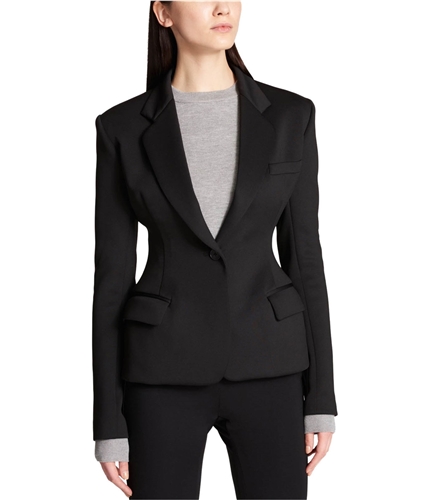 DKNY Womens Exaggerated-Fit One Button Blazer Jacket blk 4