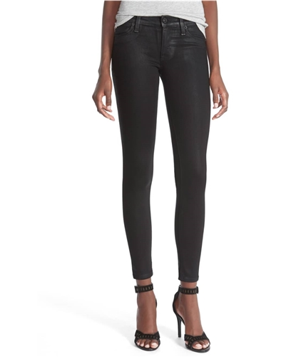 Hudson Womens KRISTA SUPER NOIR COATED Skinny Fit Jeans blk 28x29