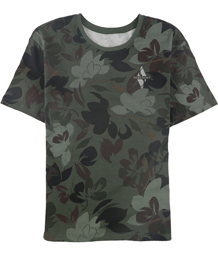 Skechers Womens Camo Floral Graphic T-Shirt green XS
