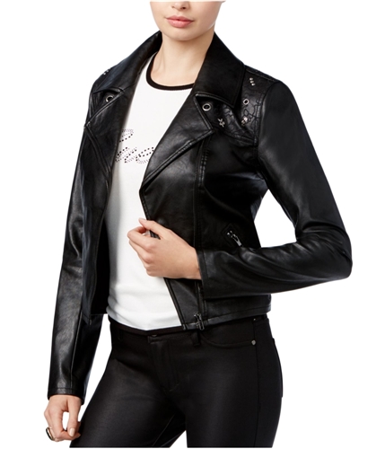 GUESS Womens Rono Motorcycle Jacket jetblack S