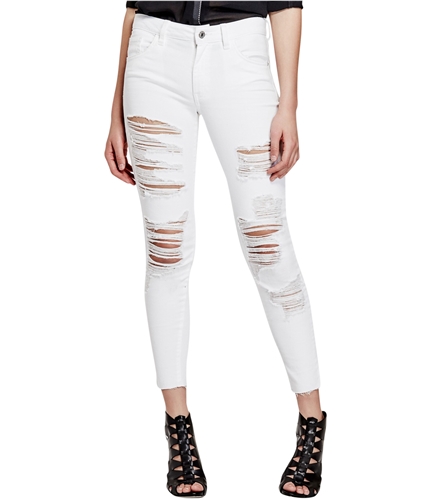 GUESS Womens Ripped Skinny Fit Jeans opticwhite 27x27